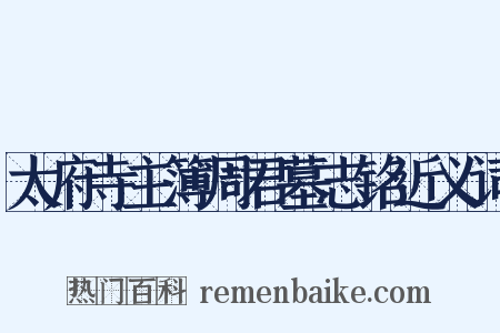 太府寺主簿周君墓志铭近义词是什么意思的图片